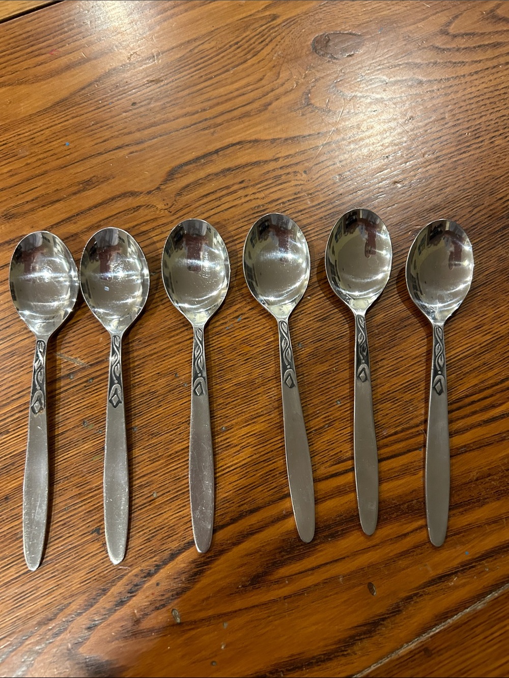 Amefa Tulip Time Mid-Century Modern stainless spoons- Set of 6